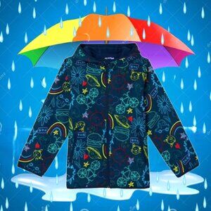 Raincoat Colorful Kids Hooded Jacket Excellent Cond Unisex Sz S (6-7)